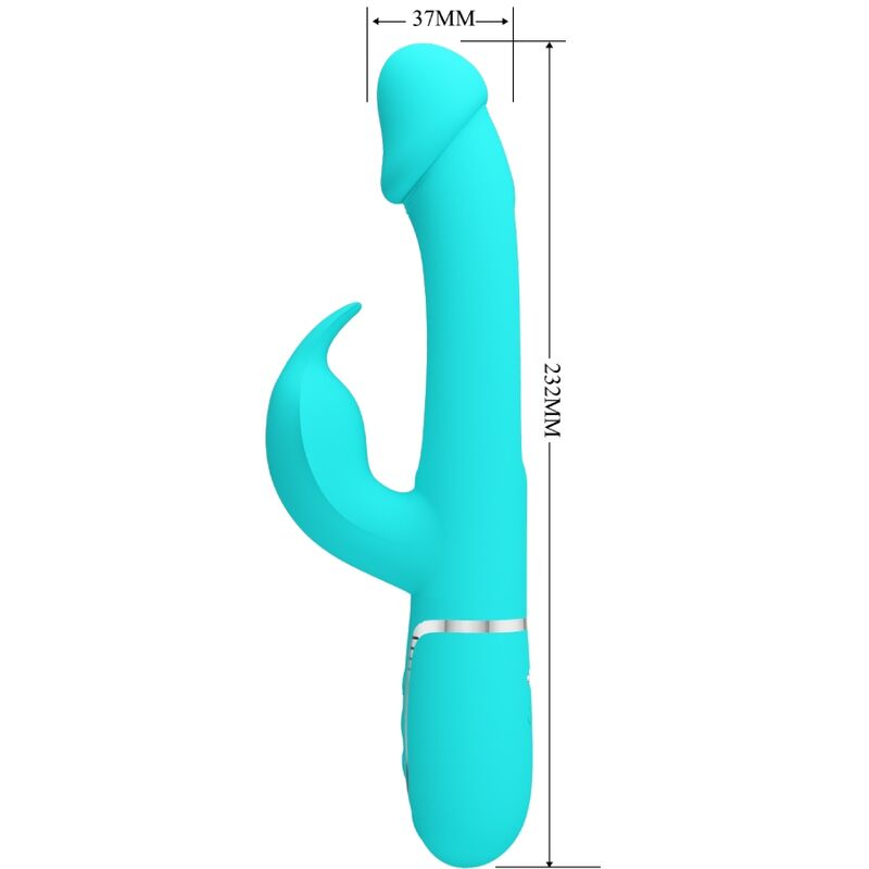 PRETTY LOVE - KAMPAS RABBIT 3 IN 1 MULTIFUNKTIONALES Sensorisches Gerät MIT ZUNGE AQUA GRÜN
