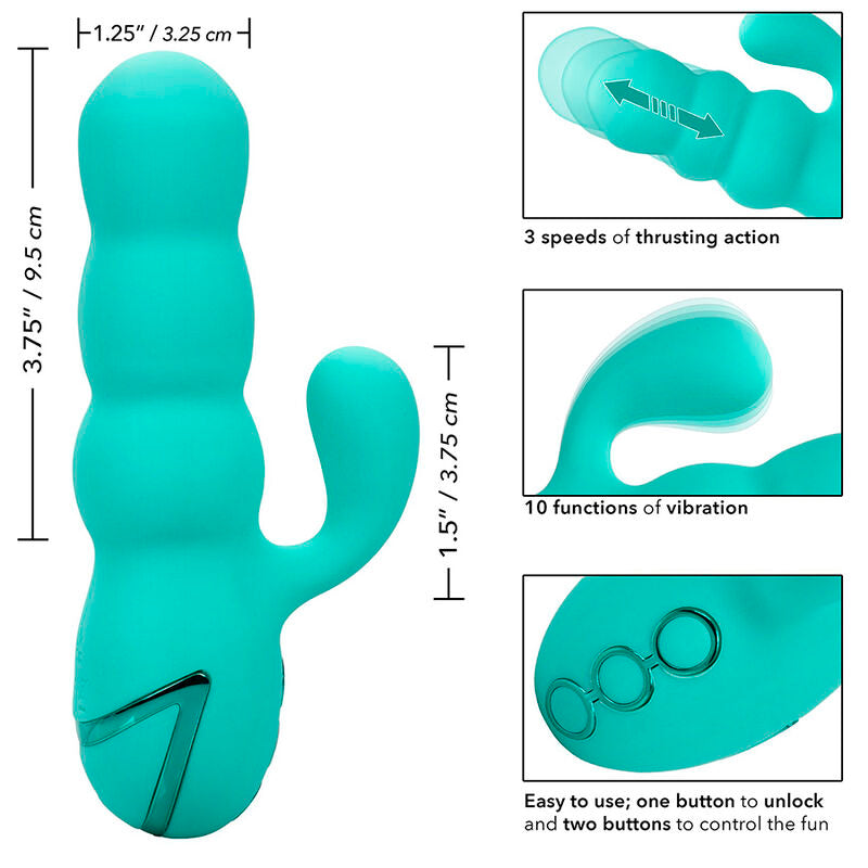 CALEXOTICS - DEL MAR DIVA Sensory Device RABBIR AQUA GREEN BY CALIFORNIA DREAMING