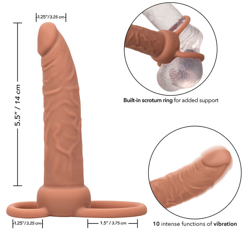 CALEXOTICS - PERFORMANCE MAXX WIEDERAUFLADBARER DUAL-PENETRATOR BRAUNE HAUT