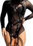 SUBBLIME - FULL BODY HARNESS WITH LEATHER BUCKLES BLACK ONE SIZE