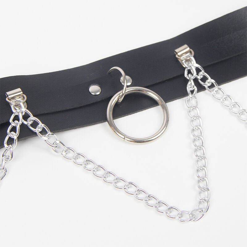 SUBBLIME - GURTEL- UND HOSENTRÄGERGESCHIRR MIT RINGEN UND KETTENDETAIL EINHEITSGRÖSSE