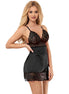 SUBBLIME - BABYDOLL WITH FLORAL PRINT CHEST BLACK S/M