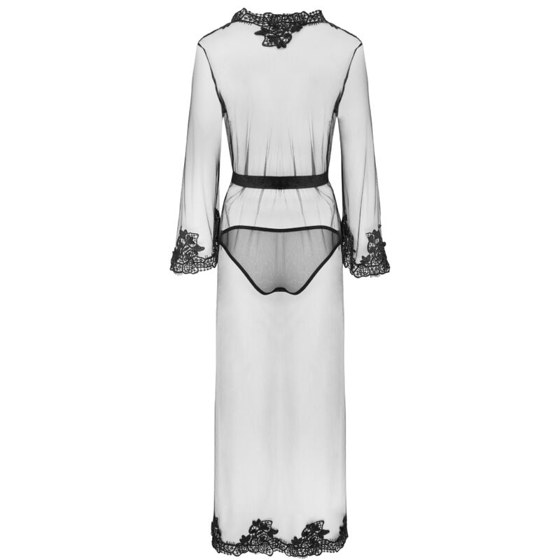 LIVCO CORSETTI FASHION - NOKINA LC XG055 DRESSING GOWN + PANTY SCHWARZ ONE SIZE