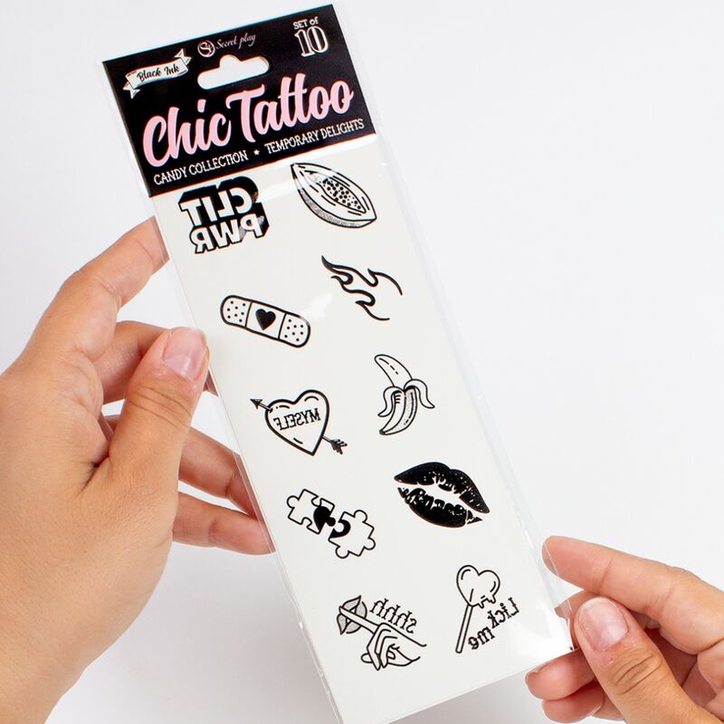 SECRET PLAY - SET AUS 10 TEMPORÄREN TATTOOS DER CANDY COLLECTION