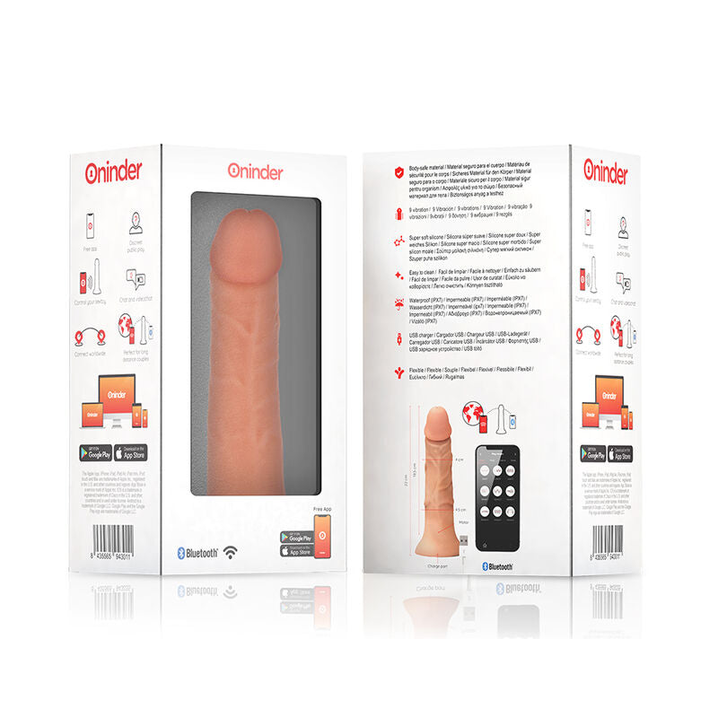 ONINDER – GROSSES BOGOTÁ Sensorisches Wellnessgerät 9 GESCHWINDIGKEITEN NATÜRLICH 22 CM -O- 4,5 CM - KOSTENLOSE APP