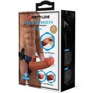 PRETTY LOVE - MARION HARNESS UNIVERSALBRIEFS MIT VIBRATION Wellness-Gerät 19 CM BRAUN