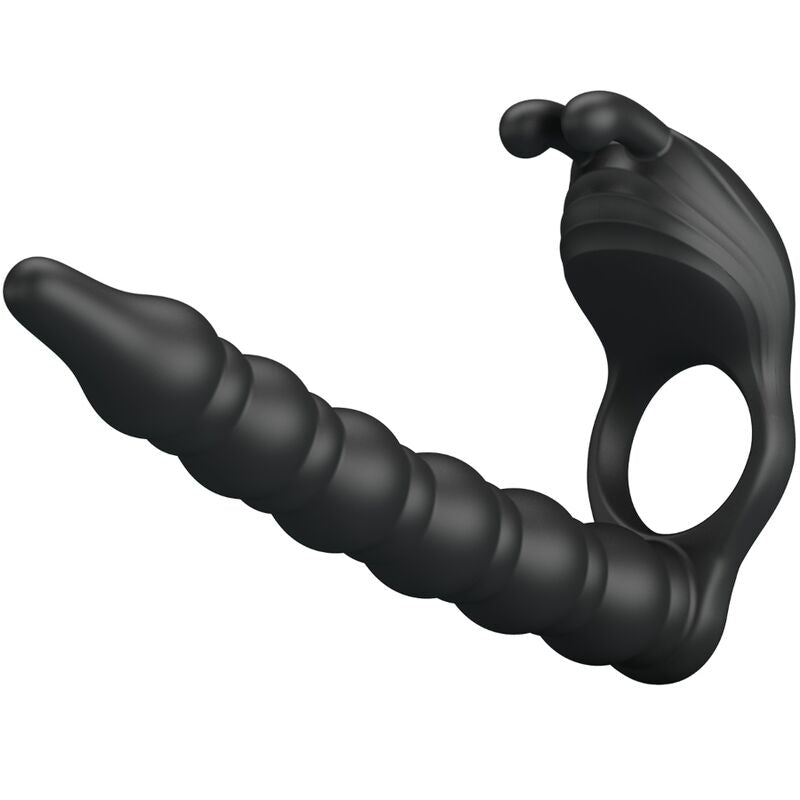 PRETTY LOVE - BLACKNEY PENIS RING WITH BLACK Sensory Device PLUG