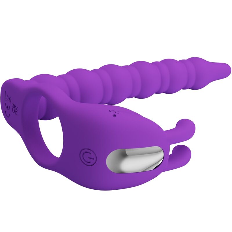 PRETTY LOVE - BLACKNEY PENISRING MIT LILA Sensory Device PLUG