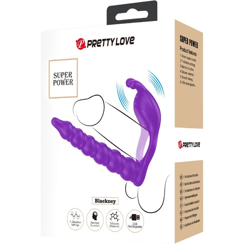 PRETTY LOVE - BLACKNEY PENISRING MIT LILA Sensory Device PLUG