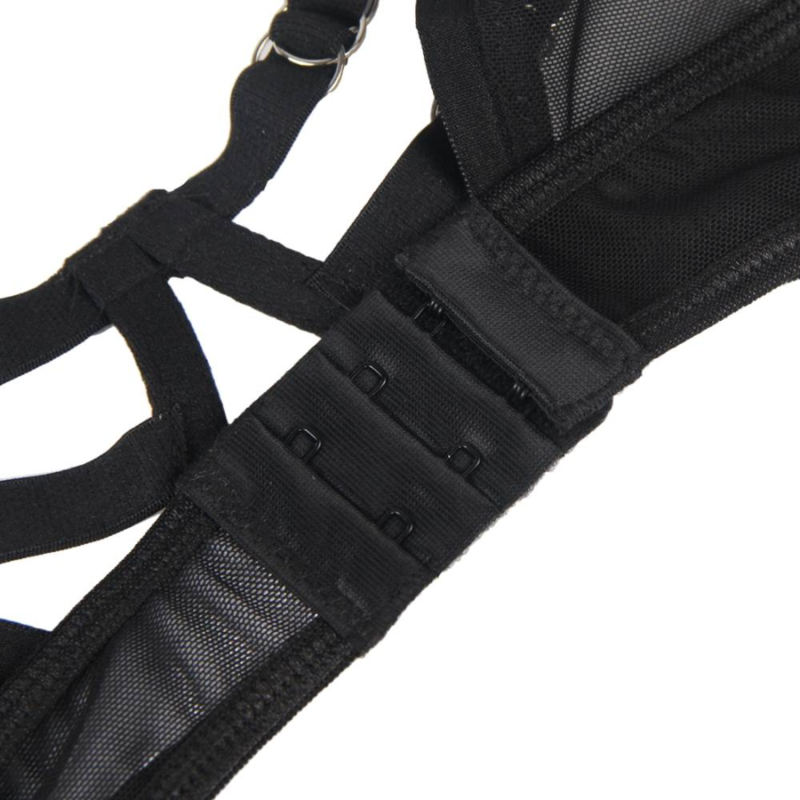 SUBBLIME - ZWEITEILIGES SET AUS TRANSPARENTEM BH UND S/M-STREIFEN
