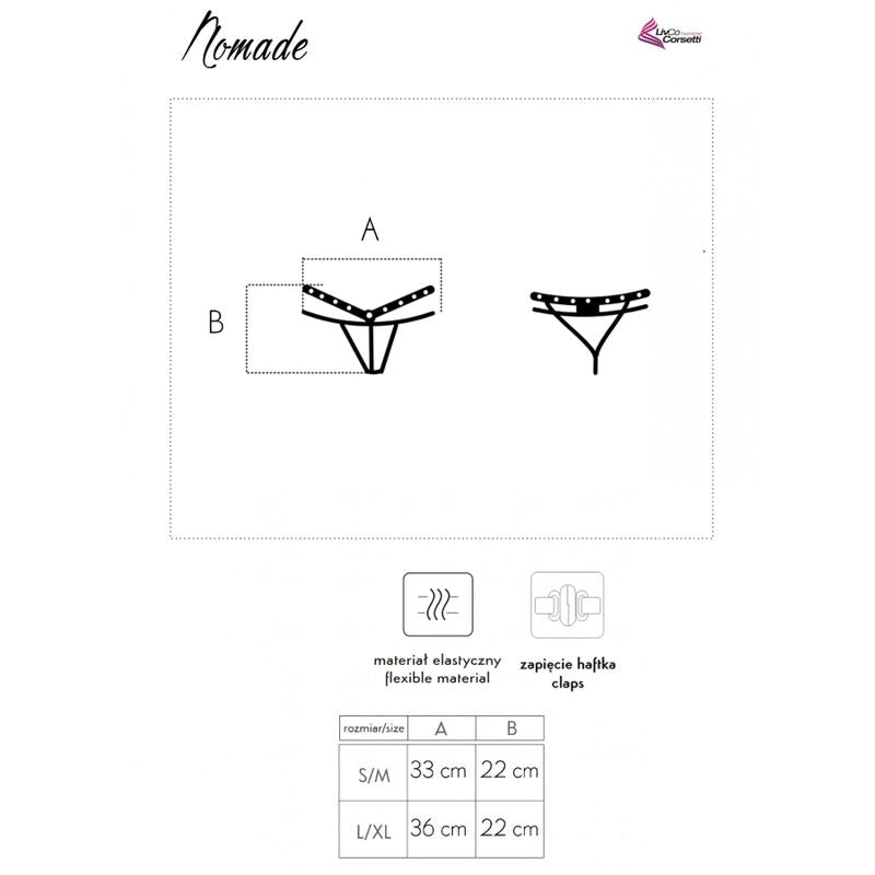 LIVCO CORSETTI FASHION - NOMADE STRING CROTCHLESS SCHWARZ
