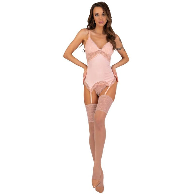 LIVCO CORSETTI FASHION - PERSINNE PEACH SET KORSETT + SLIP + STRÜMPFE