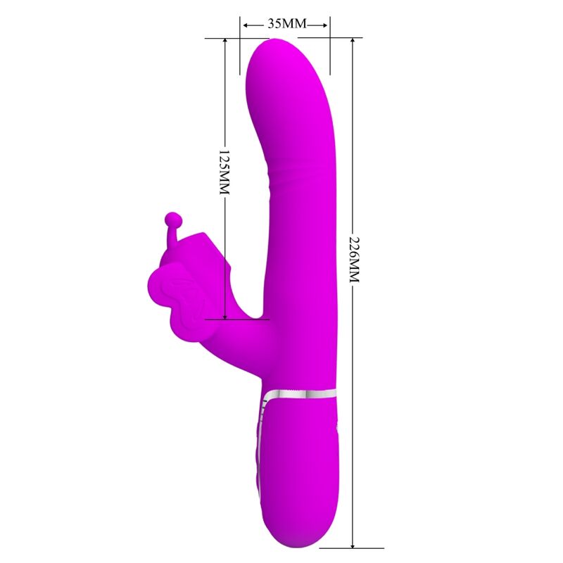 PRETTY LOVE - MULTIFUNKTIONS-RABBIT Sensorisches Gerät 4 IN 1 BUTTERFLY FUCHSIA