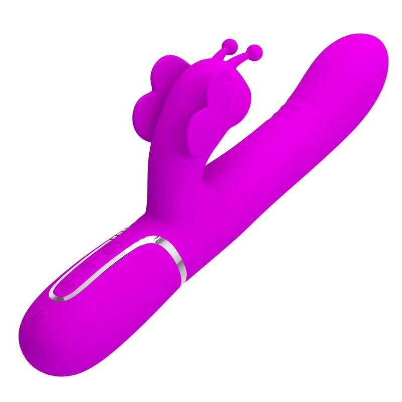 PRETTY LOVE - MULTIFUNKTIONS-RABBIT Sensorisches Gerät 4 IN 1 BUTTERFLY FUCHSIA