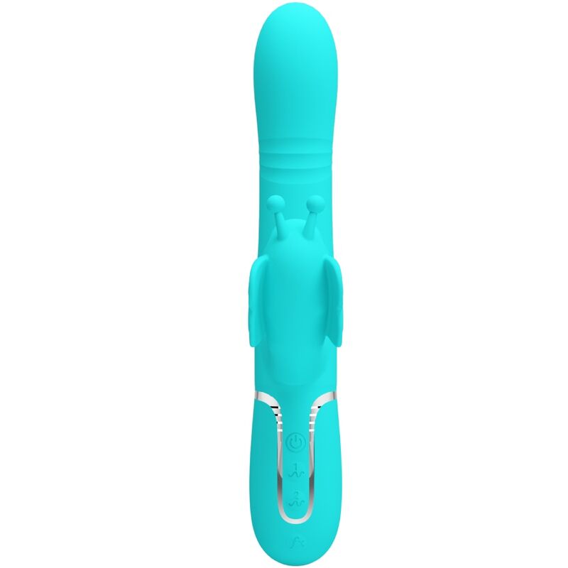PRETTY LOVE - MULTIFUNKTION RABBIT Sensorisches Gerät 4 IN 1 BUTTERFLY AQUA GREEN