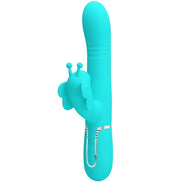 PRETTY LOVE - MULTIFUNKTION RABBIT Sensorisches Gerät 4 IN 1 BUTTERFLY AQUA GREEN