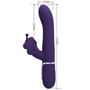 PRETTY LOVE - MULTIFUNCTION RABBIT Sensory Device 4 IN 1 BUTTERFLY PURPLE
