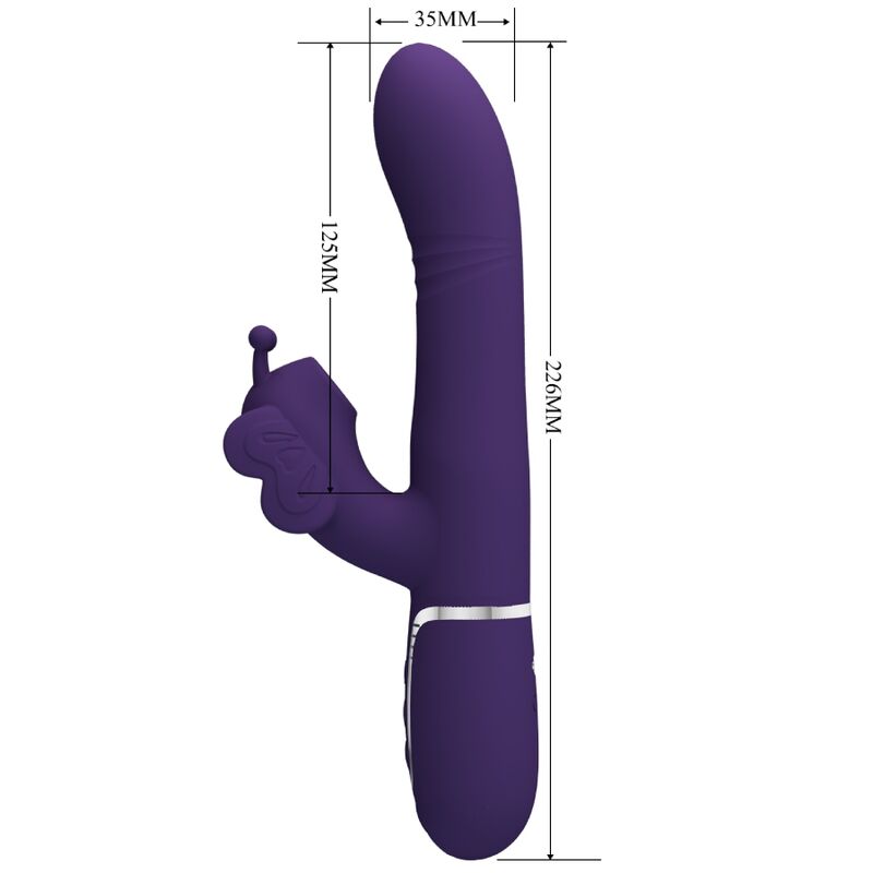PRETTY LOVE - MULTIFUNCTION RABBIT Sensory Device 4 IN 1 BUTTERFLY PURPLE