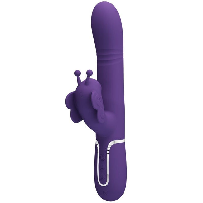 PRETTY LOVE - MULTIFUNCTION RABBIT Sensory Device 4 IN 1 BUTTERFLY PURPLE
