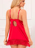 SUBBLIME - SATIN BABYDOLL WITH LACE RED S/M