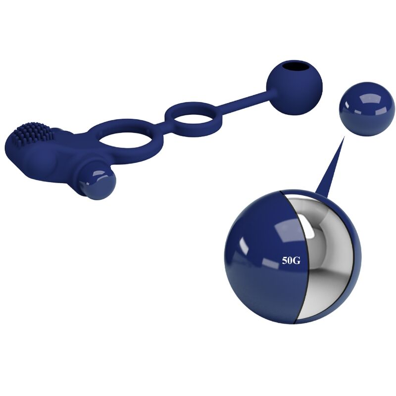 PRETTY LOVE - REMINGTON DOPPELTER VIBRATIONS-RING MIT PLUG BLAU