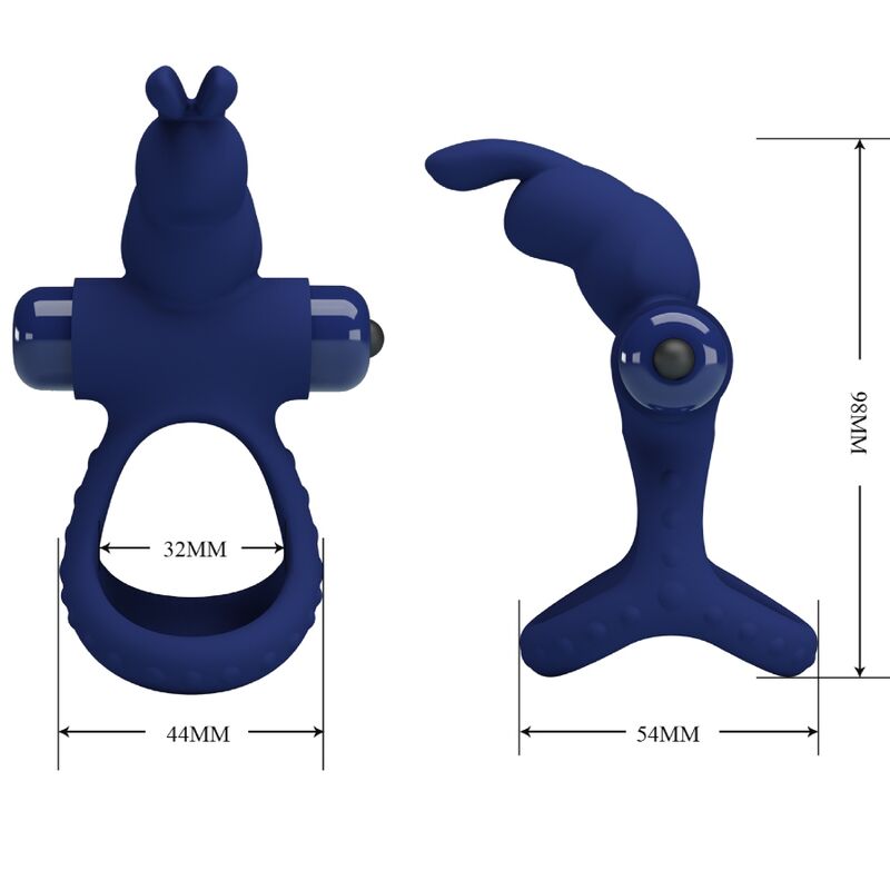 PRETTY LOVE - LUCHITO DOPPELVIBRIERENDER RING HASE BLAU