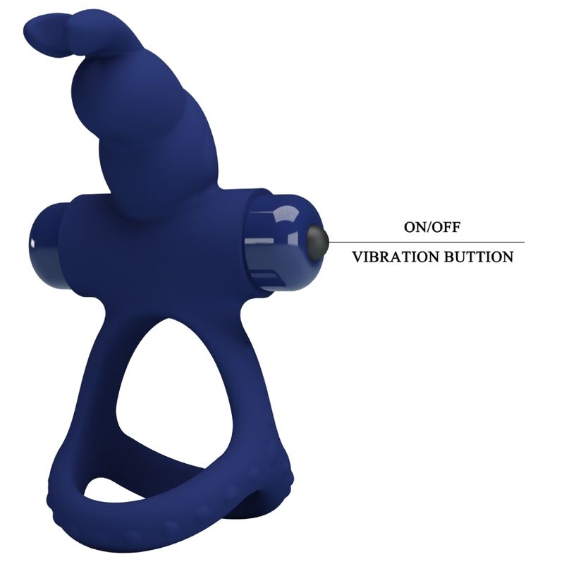 PRETTY LOVE - LUCHITO DOPPELVIBRIERENDER RING HASE BLAU