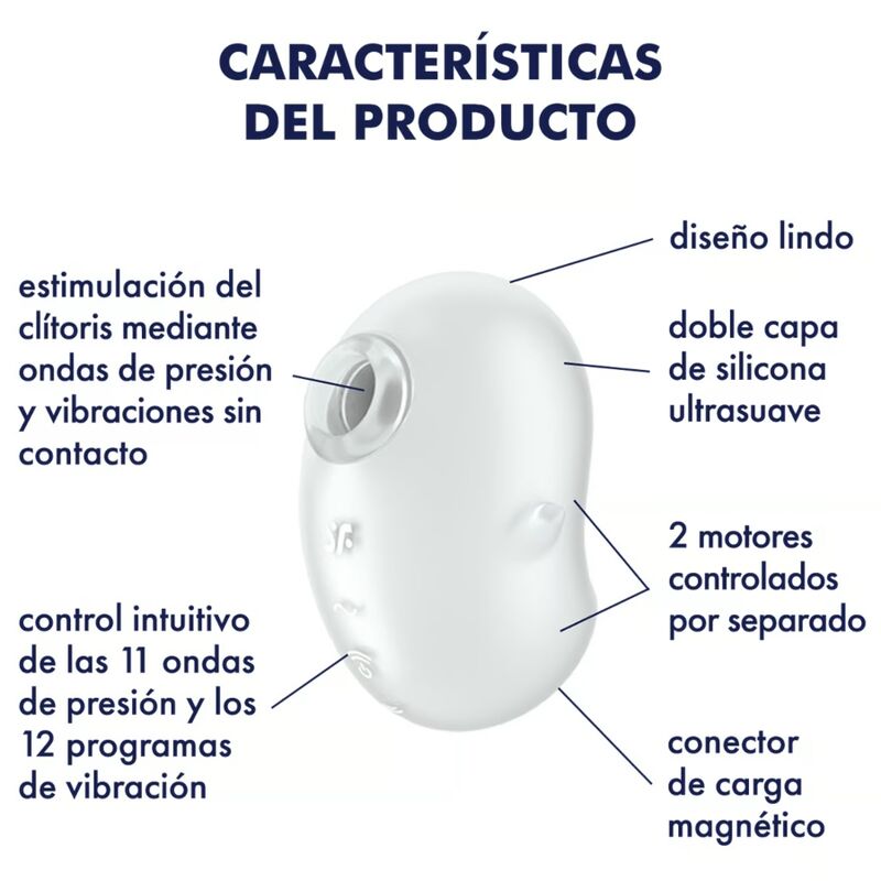 SATISFYER - CUTIE GHOST LAY-ON Sensory Device WHITE