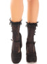 LEG AVENUE - ANKLE SOCKS WITH RUFFLES BLACK