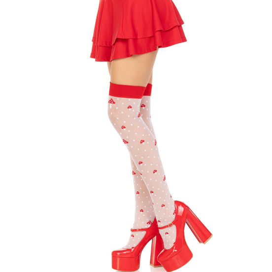 LEG AVENUE - PILZ SOCKEN ROT/WEISS