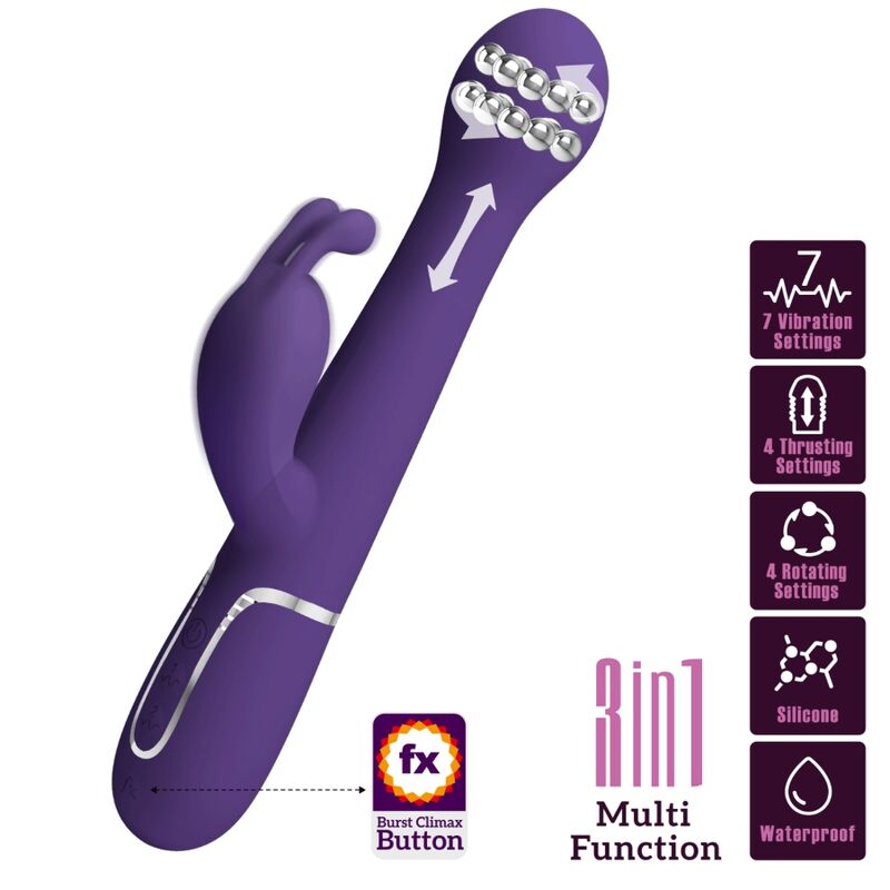 PRETTY LOVE - DEJON RABBIT Sensorgerät 3 IN 1 MULTIFUNKTION VIOLETT