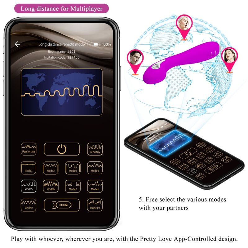 PRETTY LOVE - HECTOR ELECTROSHOCK Sensorgerät KOSTENLOSE APP VIOLET