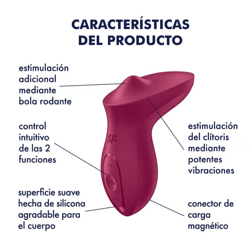 SATISFYER - EXCITERRR LAY-ON CLITORIS BERRY Sensory Device