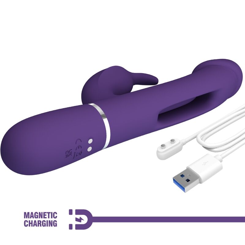 PRETTY LOVE - KAMPAS RABBIT 3 IN 1 MULTIFUNCTION Sensory Device WITH TONGUE VIOLET