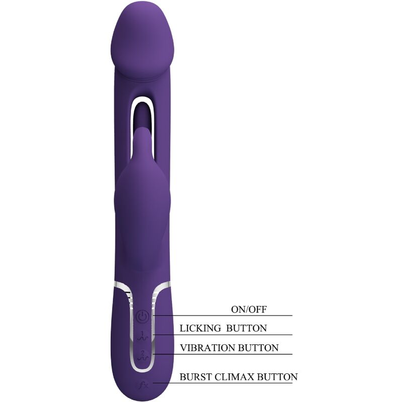 PRETTY LOVE - KAMPAS RABBIT 3 IN 1 MULTIFUNCTION Sensory Device WITH TONGUE VIOLET