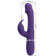 PRETTY LOVE - KAMPAS RABBIT 3 IN 1 MULTIFUNCTION Sensory Device WITH TONGUE VIOLET