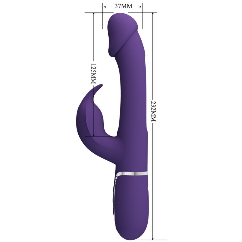 PRETTY LOVE - KAMPAS RABBIT 3 IN 1 MULTIFUNCTION Sensory Device WITH TONGUE VIOLET