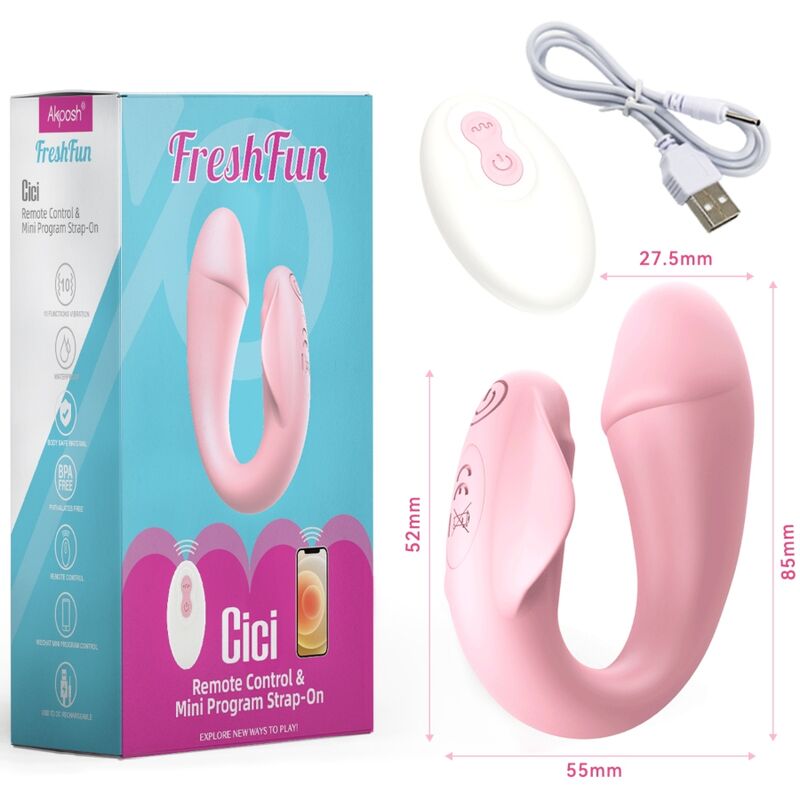 ARMONY - FRESHFUN CICI STAP-ON Sensorikgerät FERNBEDIENUNG UND APP 10 VIBRATIONEN ROSA