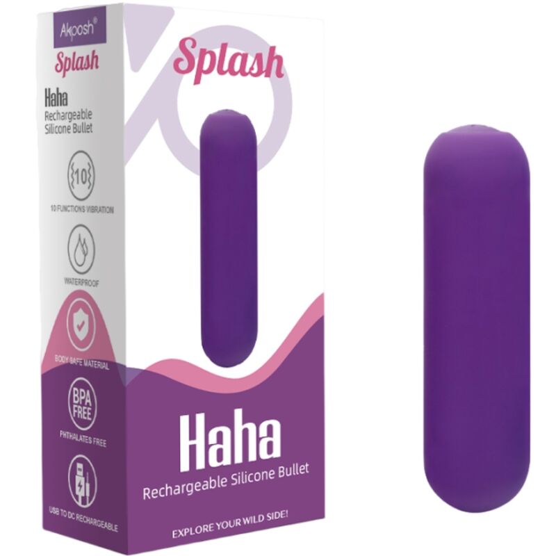 ARMONY - SPLASH HAHA Sensory Device BULLET SILICONE 10 VIBRATIONS 75 X 19 CM PURPLE
