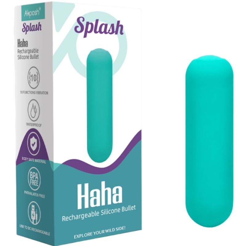 ARMONY - SPLASH HAHA Sensory Device BULLET SILICONE 10 VIBRATIONS 75 X 19 CM GREEN