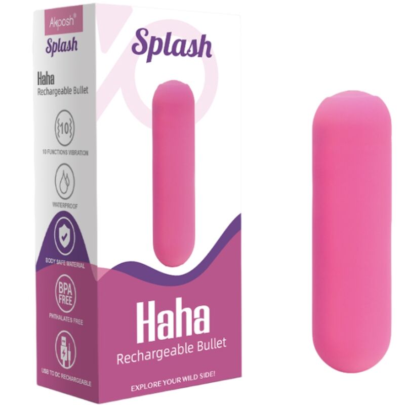 ARMONY - SPLASH HAHA Sensory Device BULLET SILICONE 10 VIBRATIONS 75 X 19 CM PINK