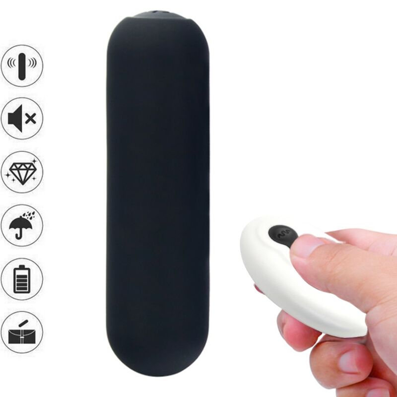 ARMONY - SPLASH JOIE Sensory Device BULLET SILICONE REMOTE CONTROL 10 VIBRATIONS 75 X 19 CM BLACK