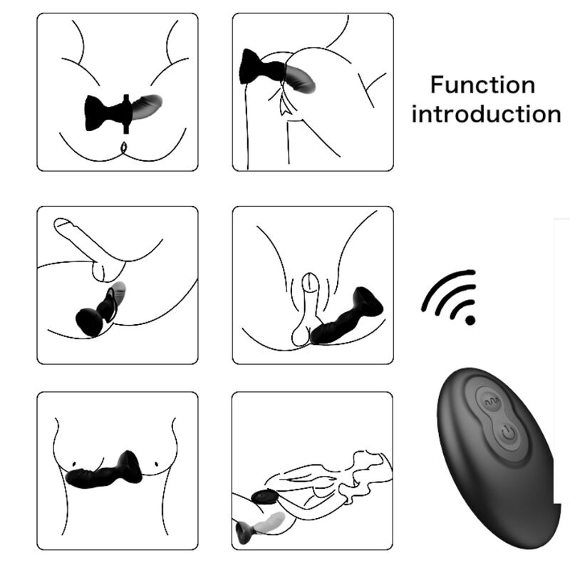 ARMONY - EXTREME A BLOOM ROSE Sensory Device & ANAL PLUG REMOTE CONTROL BLACK
