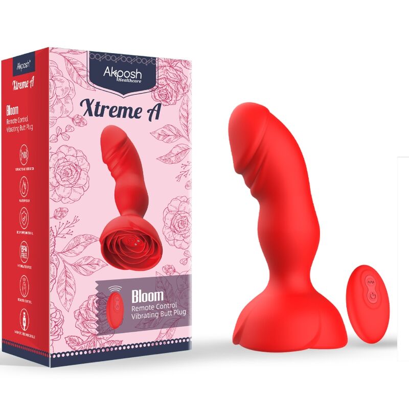ARMONY - EXTREME A BLOOM ROSE Sensory Device & ANAL PLUG REMOTE CONTROL RED