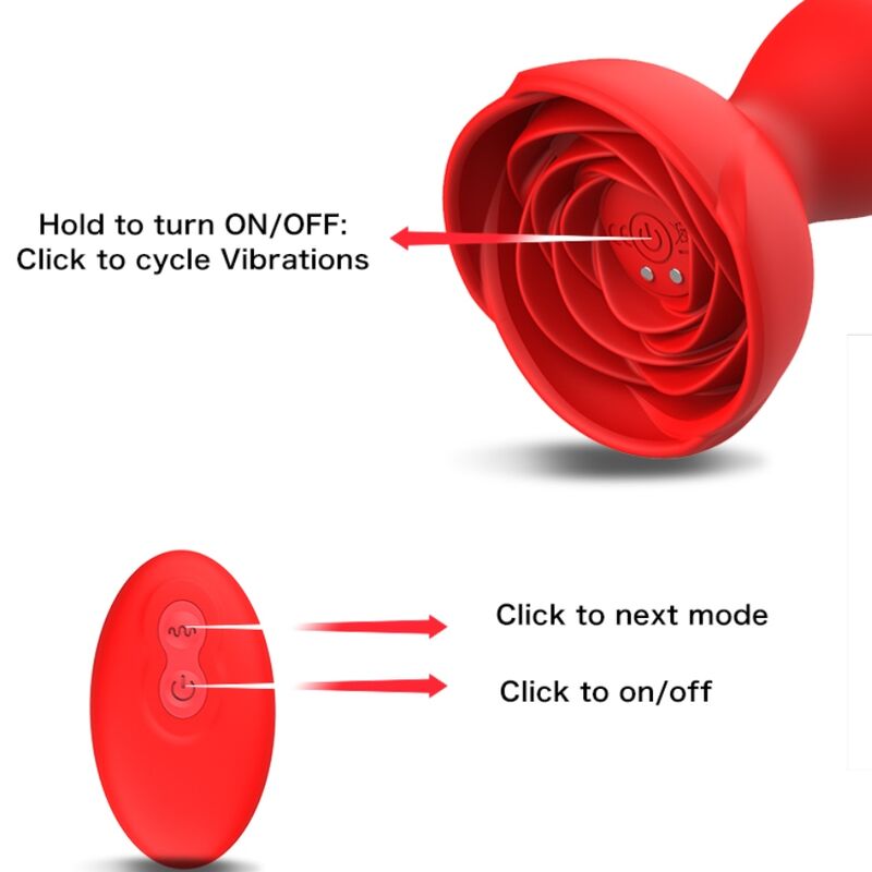 ARMONY - EXTREME A BLOOM ROSE Sensory Device & ANAL PLUG REMOTE CONTROL RED