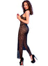 CHILIROSE - CR 4690 Langes Babydoll & Schwarzer Tanga M
