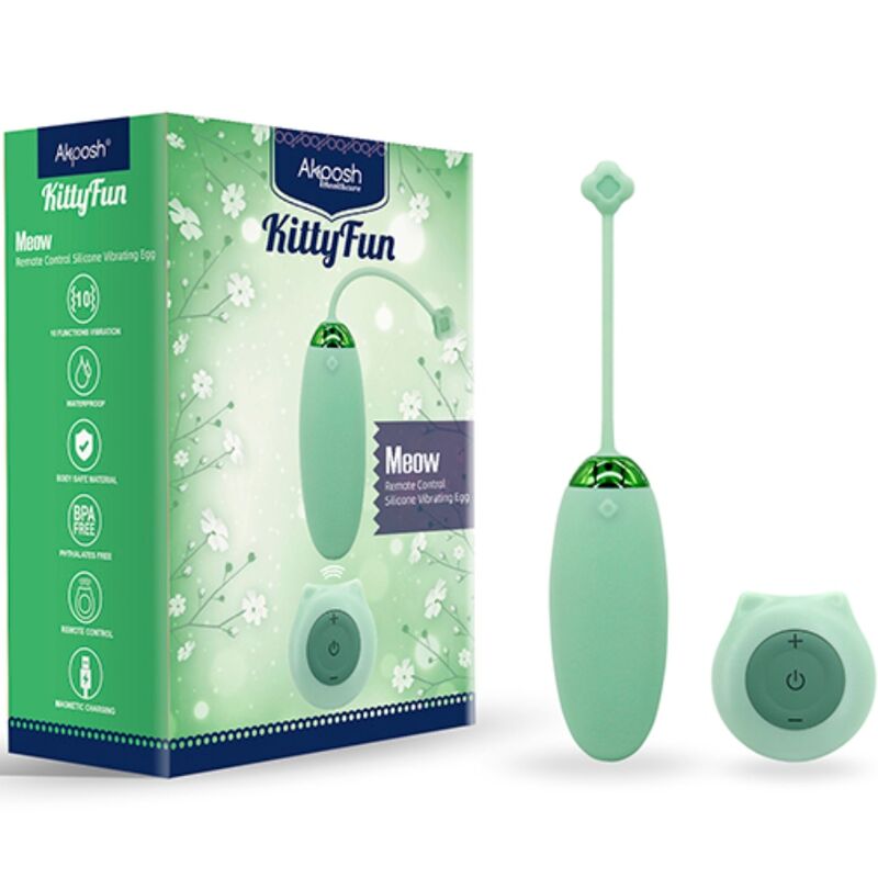 ARMONY - KITTY FUN EGG Sensorisches Gerät FERNBEDIENUNG 10 VIBRATIONEN GRÜN
