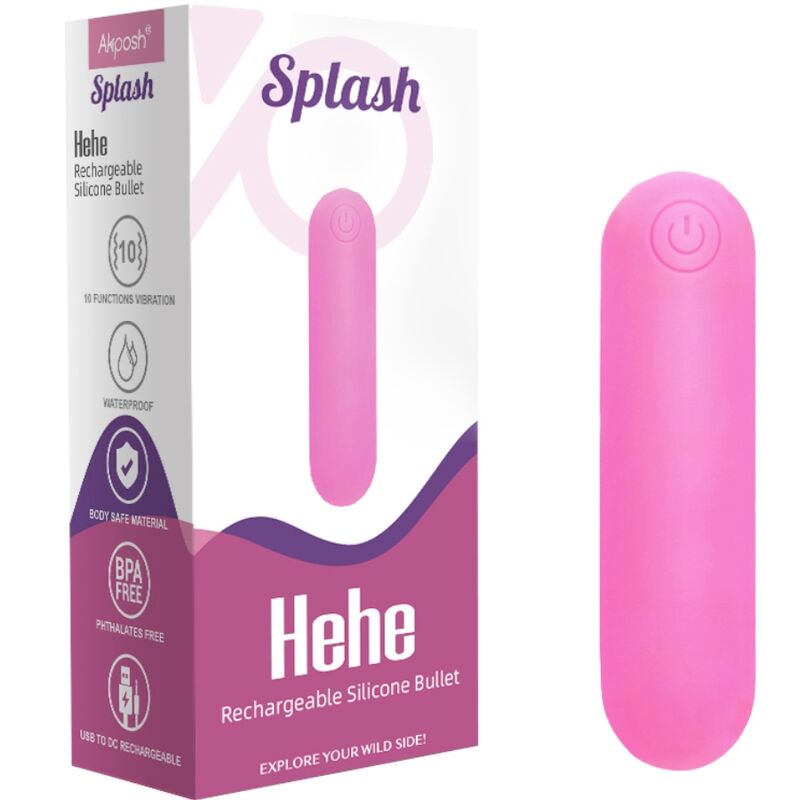 ARMONY - SPLASH HEHE Sensory Device BULLET SILICONE 10 VIBRATIONS 65 X 15 CM PINK