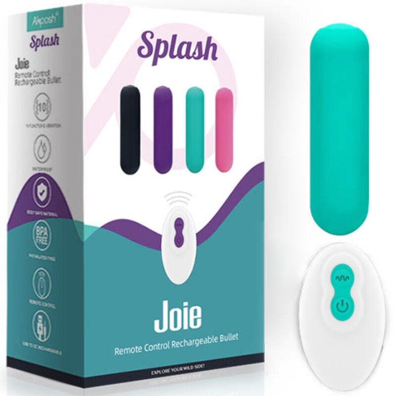 ARMONY - SPLASH JOIE Sensory Device BULLET SILICONE REMOTE CONTROL 10 VIBRATIONS 75 X 19 CM GREEN
