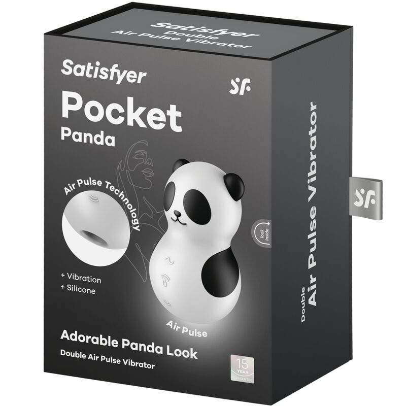 SATISFYER - POCKET PANDA STIMULATOR & Sensory Device BLACK AND WHITE